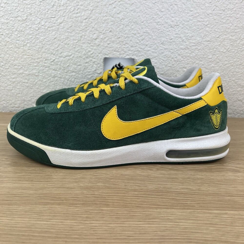 Y2K Nike Bruin Max Oregon Ducks Nike ID Suede Green Gold Men’s Size 12 - Picture 2 of 10